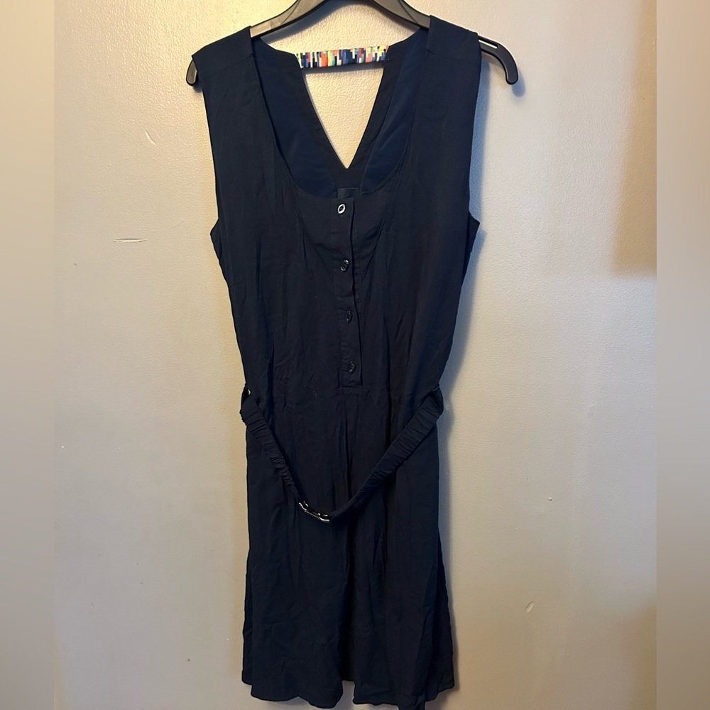 Skunkfunk dress - navy blue sleeveless button front w/pockets - Picture 2 of 11